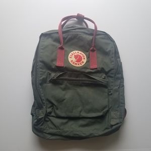 Fjallraven Kanken Olive and Maroon Backpack